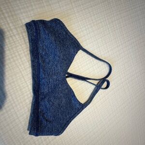 Fleo Heather Blue Strappy Sports Bra